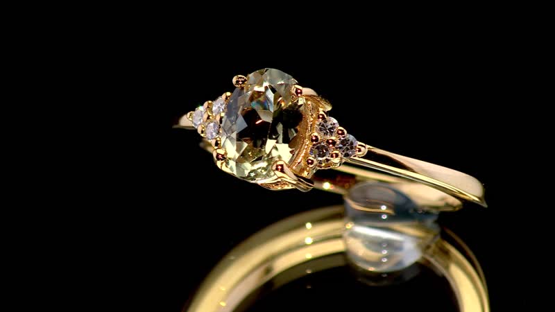 Premium Turkizite and Luxuriant Lab Grown Diamond G-H SI 1.25 ctw Ring in 18K Vermeil Yellow Gold Over Sterling Silver