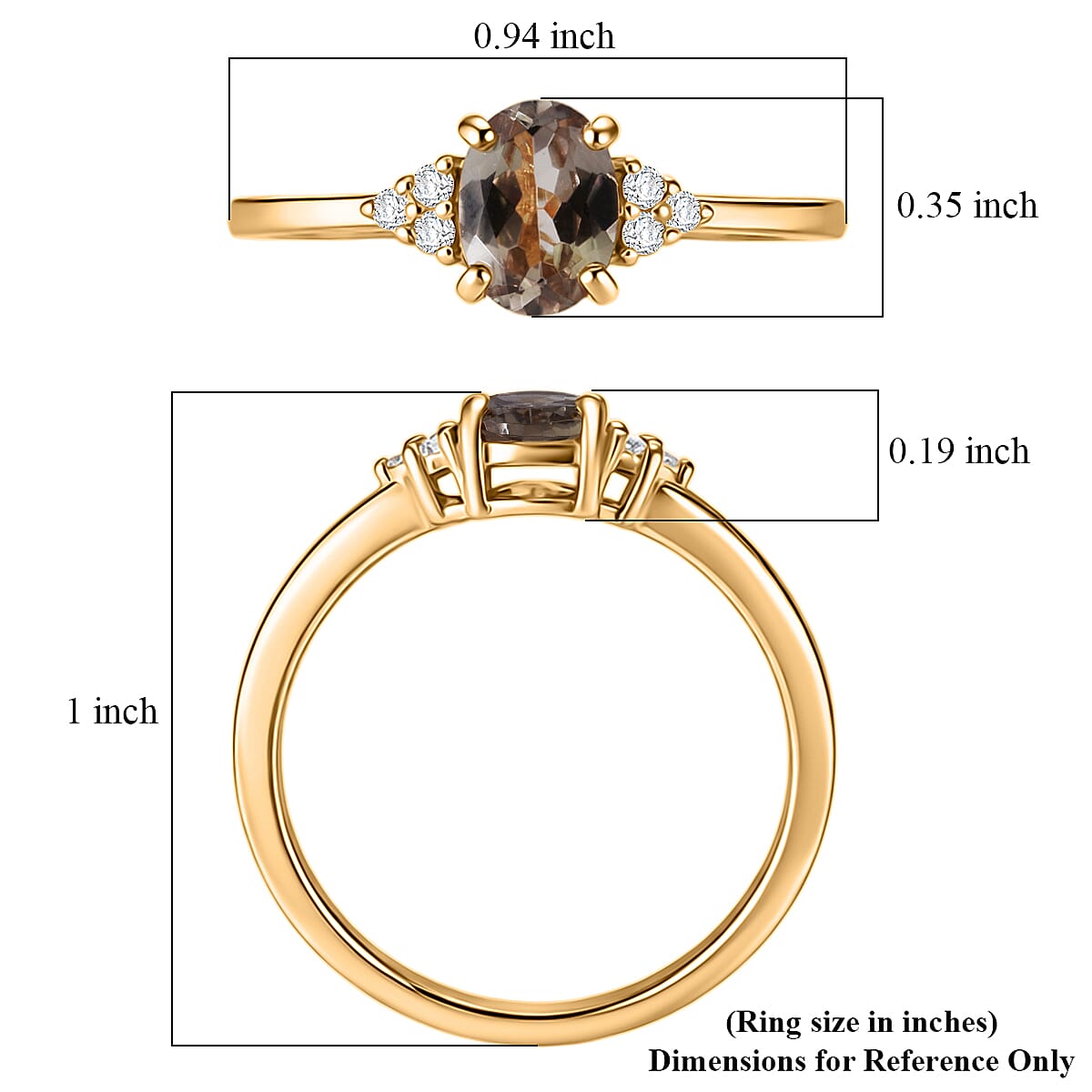 Premium Turkizite and Luxuriant Lab Grown Diamond G-H SI 1.25 ctw Ring in 18K Vermeil Yellow Gold Over Sterling Silver (Size 9.0) image number 5