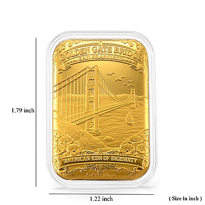 24K Yellow Gold San Francisco Golden Gate Bridge Embossed Sheet (31x45.5mm) 10mg