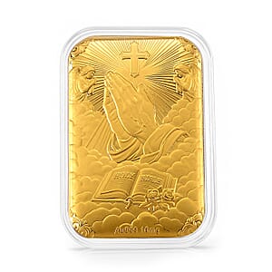 24K Yellow Gold Bible and Cross Embossed Sheet (31x45.5mm) 10mg