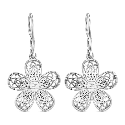 D'Joy Passport to Turkey Artisan Crafted Premium Lagoon Turquoise 0.70 ctw Floral Earrings in Sterling Silver