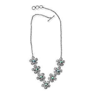 D'Joy Passport to Turkey Artisan Crafted Premium Lagoon Turquoise 2.00 ctw Necklace in Sterling Silver 18 Inches