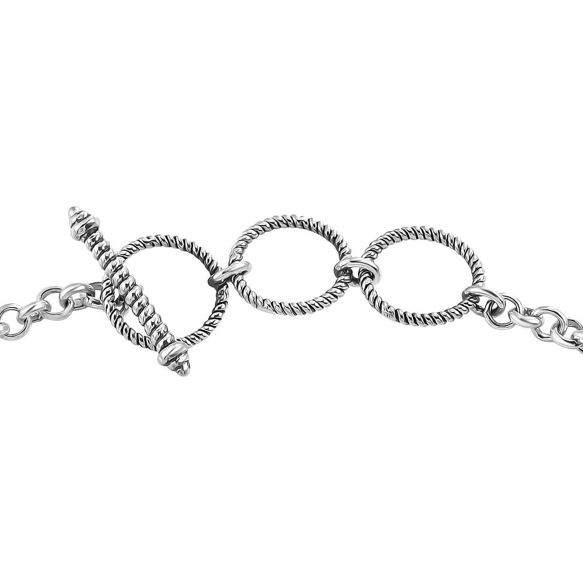 D'Joy Passport to Turkey Artisan Crafted Premium Lagoon Turquoise 1.35 ctw Bracelet in Sterling Silver (7.25-8.0In) image number 3