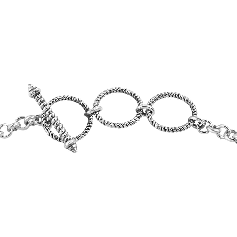 D'Joy Passport to Turkey Artisan Crafted Premium Lagoon Turquoise 1.35 ctw Bracelet in Sterling Silver (7.25-8.0In)