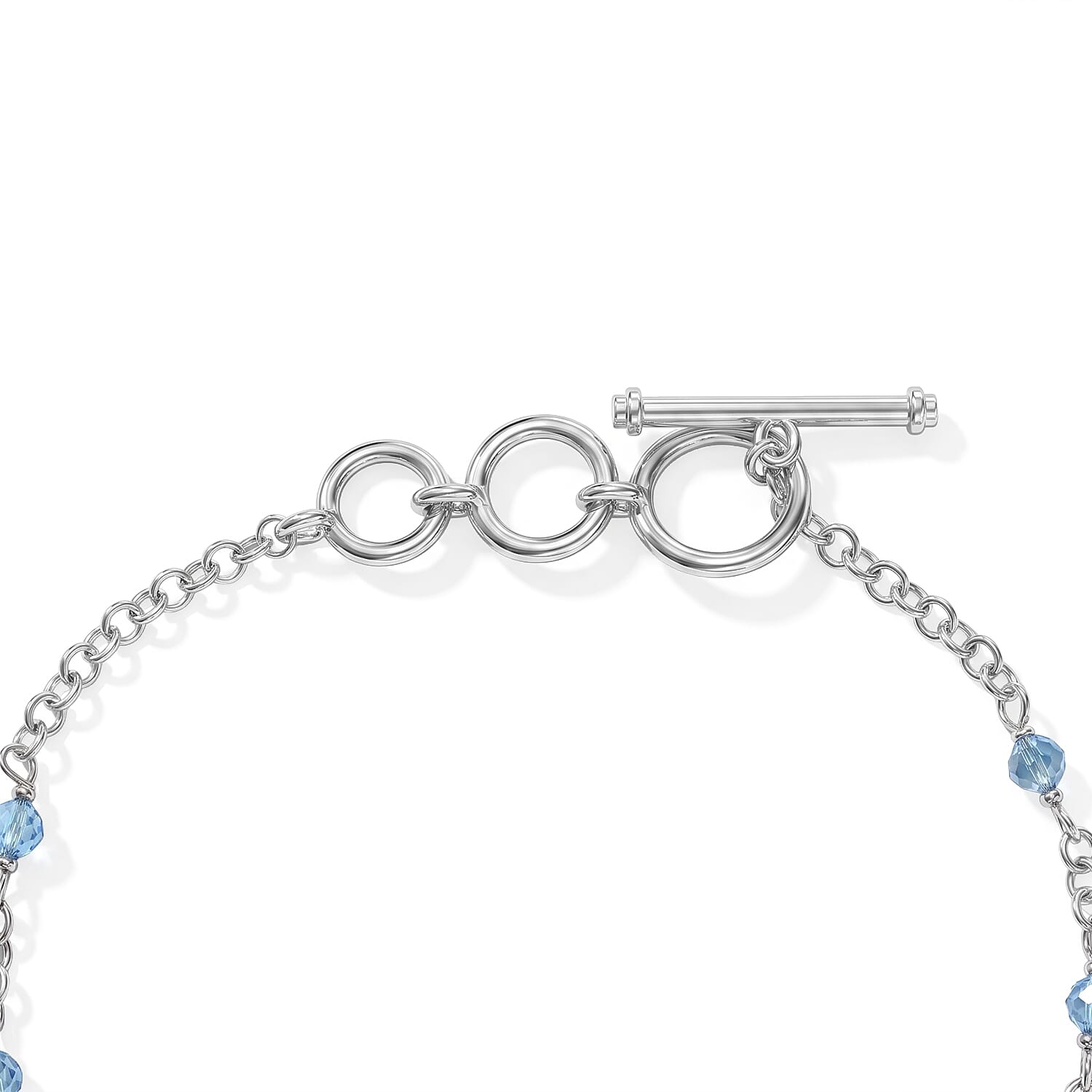 EverTrue Sky Blue Topaz 6.15 ctw Fancy Bracelet in Platinum Bond (7.25 In)