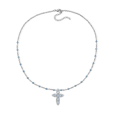 EverTrue Sky Blue Topaz 5.90 ctw Necklace in Platinum Bond 18 Inches