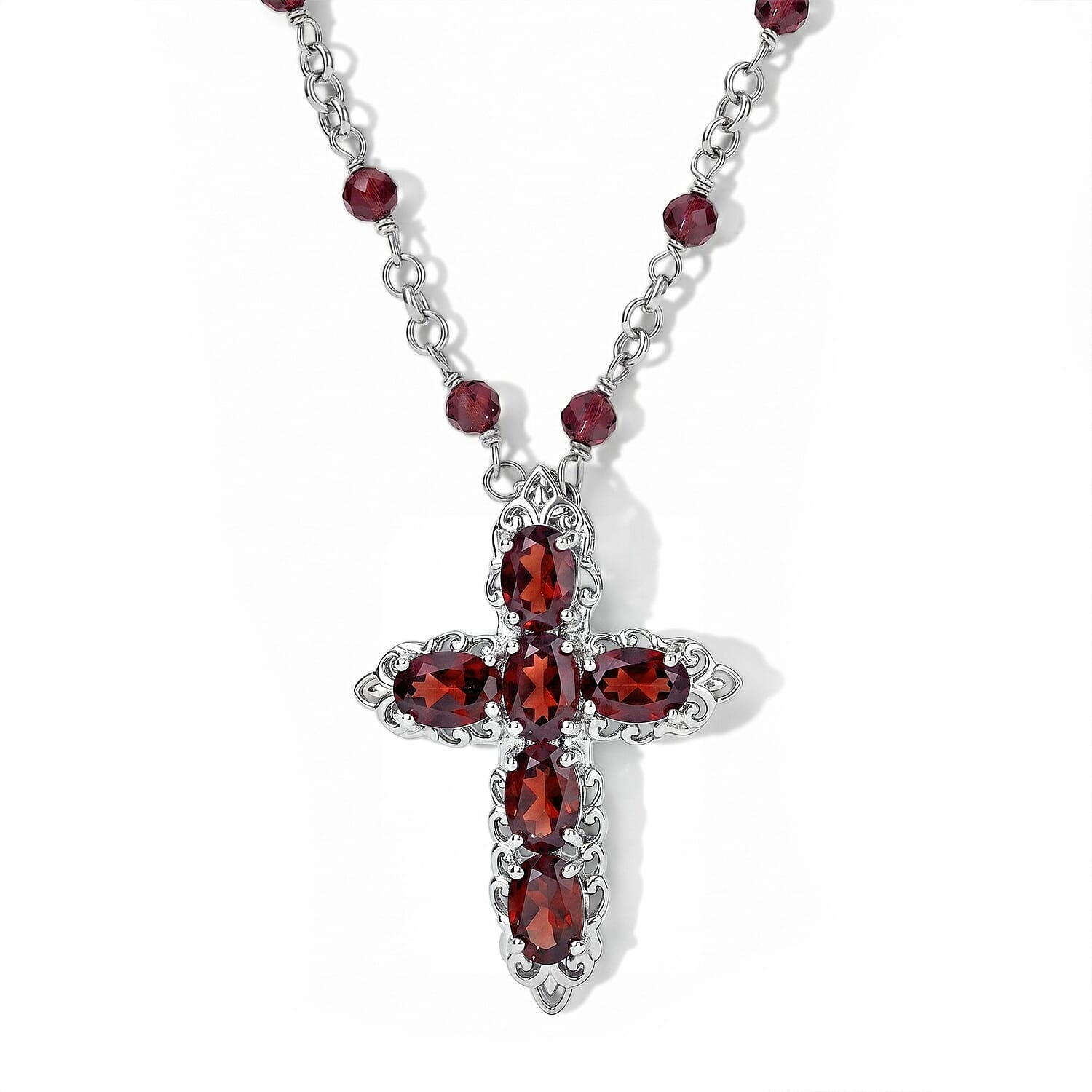 EverTrue Thai Black Spinel 8.35 ctw Fancy Necklace in Platinum Bond 18 Inches