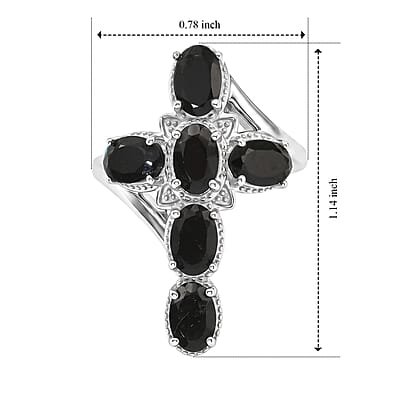 EverTrue Thai Black Spinel 3.75 ctw Ring in Platinum Bond (Size 10.0)
