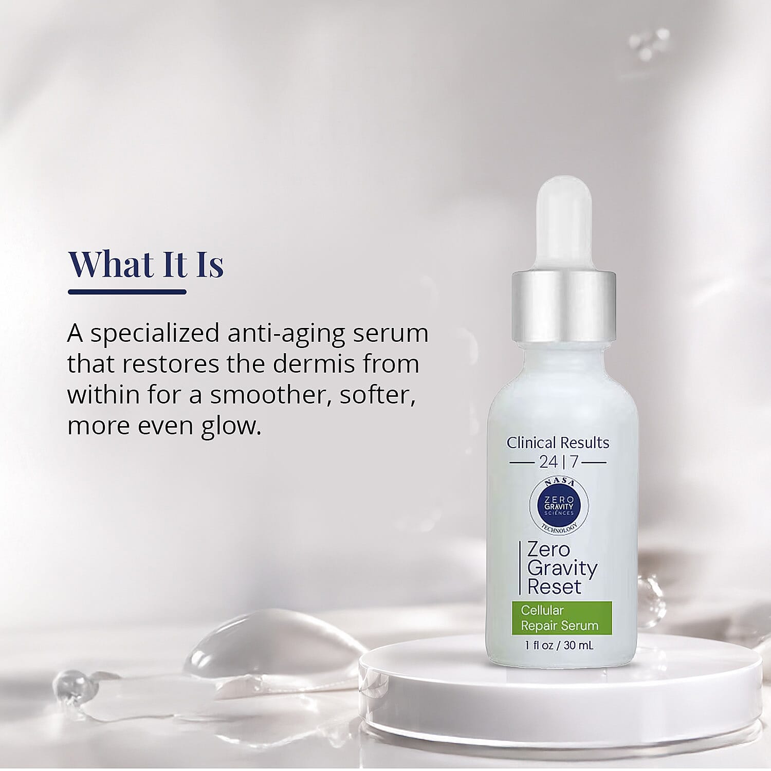 Clinical Results 24|7 Zero Gravity Cellular Repair Serum (1oz) Made in US (Ships in 3-5 Days)