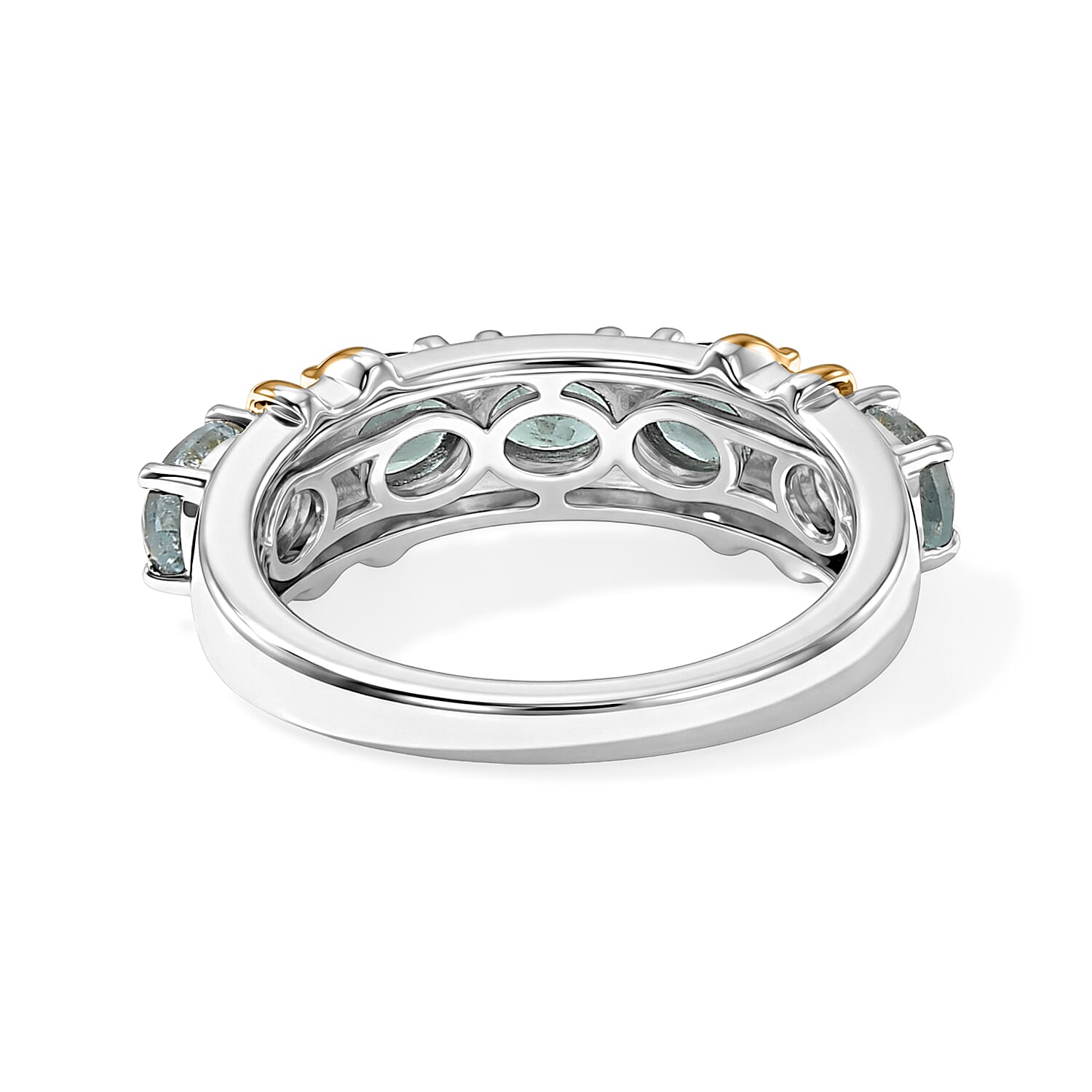 EverTrue Sky Blue Topaz 2.40 ctw Ring in 18K YG Plated and Platinum Bond (Size 10.0)