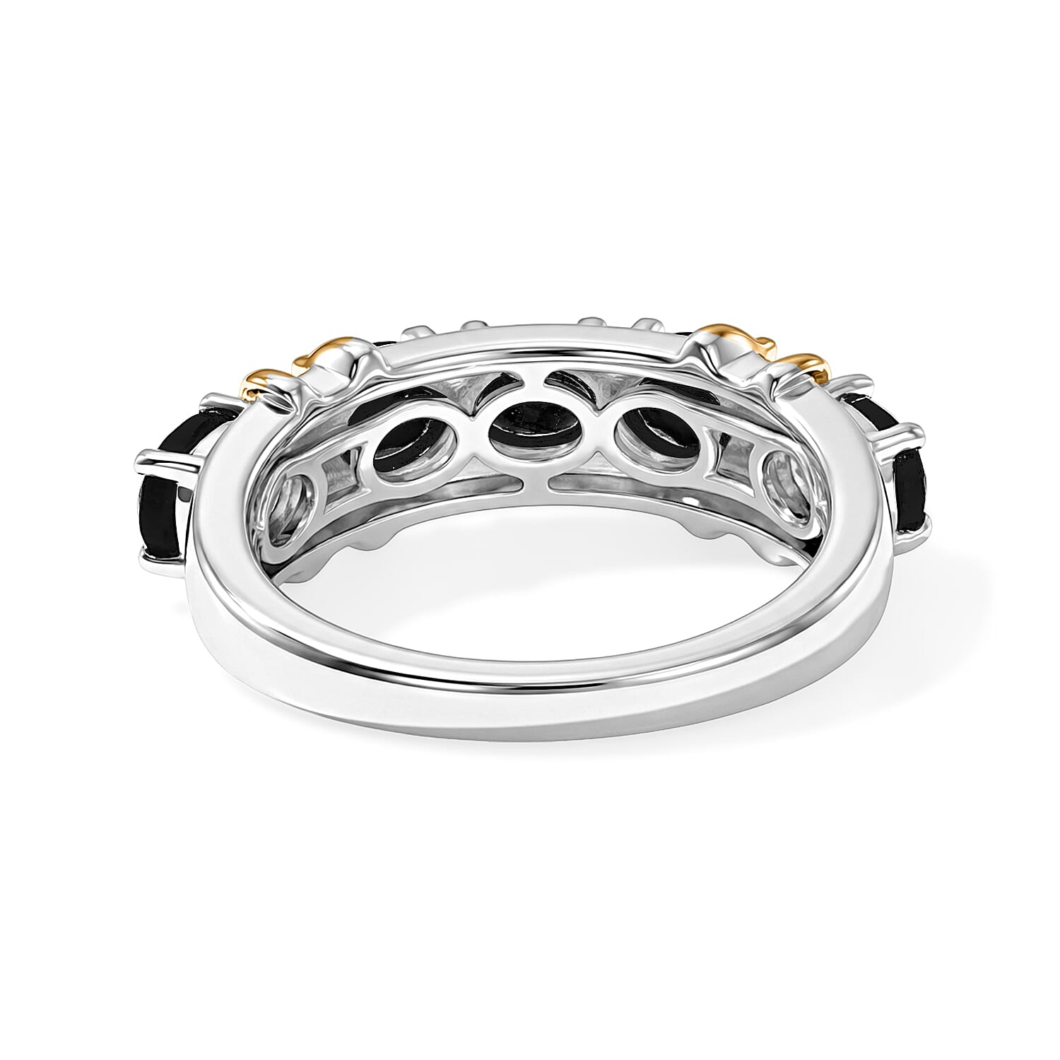 EverTrue Thai Black Spinel 2.40 ctw Ring in 18K YG Plated and Platinum Bond (Size 7.0)