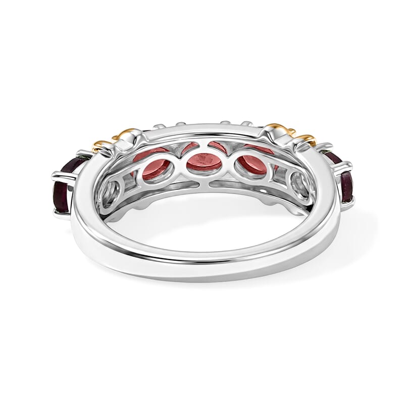 EverTrue Mozambique Garnet 2.55 ctw Ring in 18K YG Plated and Platinum Bond (Size 7.0)