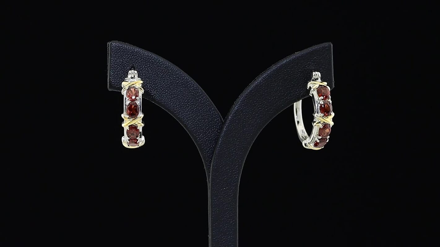 TLV EverTrue African Amethyst Hoop Earrings in 18K YG Plated and Platinum Bond 2.65 ctw