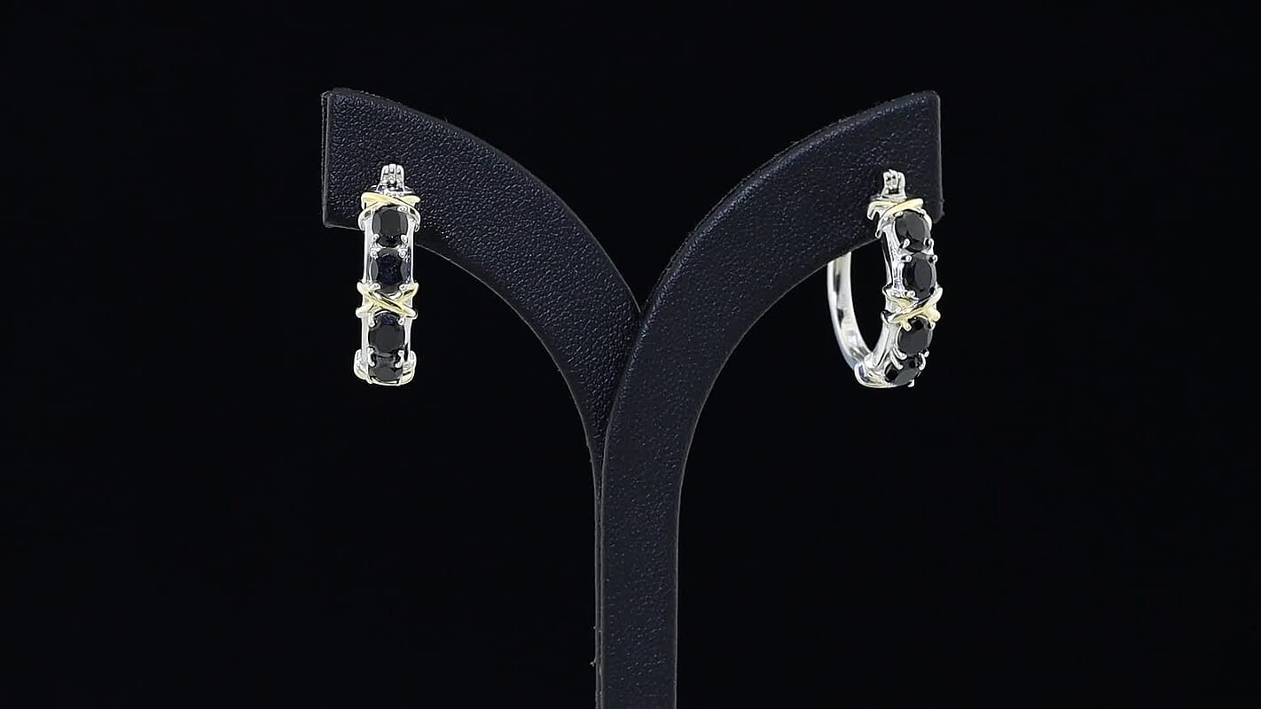 TLV EverTrue African Amethyst Hoop Earrings in 18K YG Plated and Platinum Bond 2.65 ctw