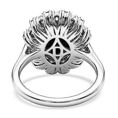 D'Joy Premium Blue Star Sapphire (DF), Multi Gemstone Ring in Rhodium Over Sterling Silver (Size 11.0) 5.80 ctw