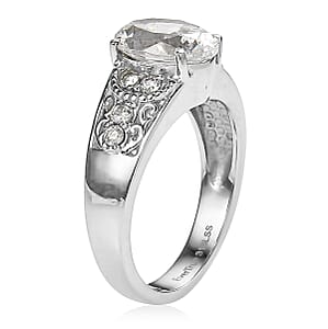 J Francis Embellished with Zirconia by Swarovski 5.40 ctw Ring in Stainless Steel (Size  7.0)