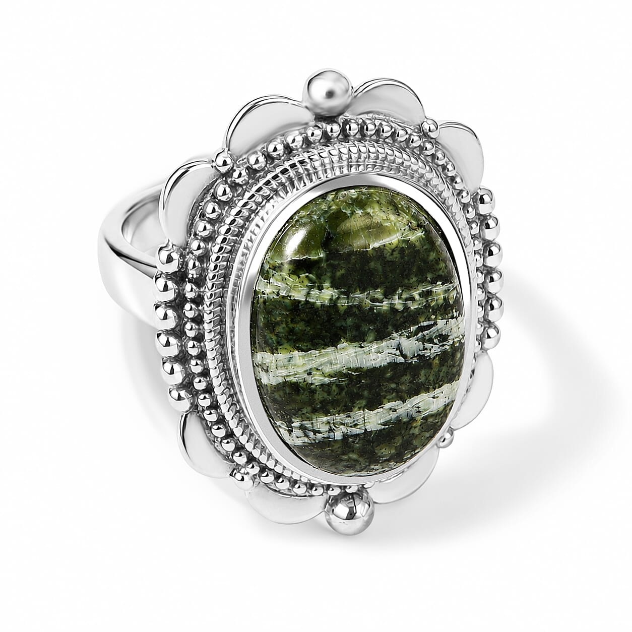 EverTrue Chrysotile 8.60 ctw Solitaire Ring in Stainless Steel (Size 8.0)