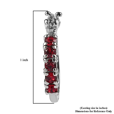 EverTrue Siam Color Swarovski Crystal Hoop Earrings in Stainless Steel