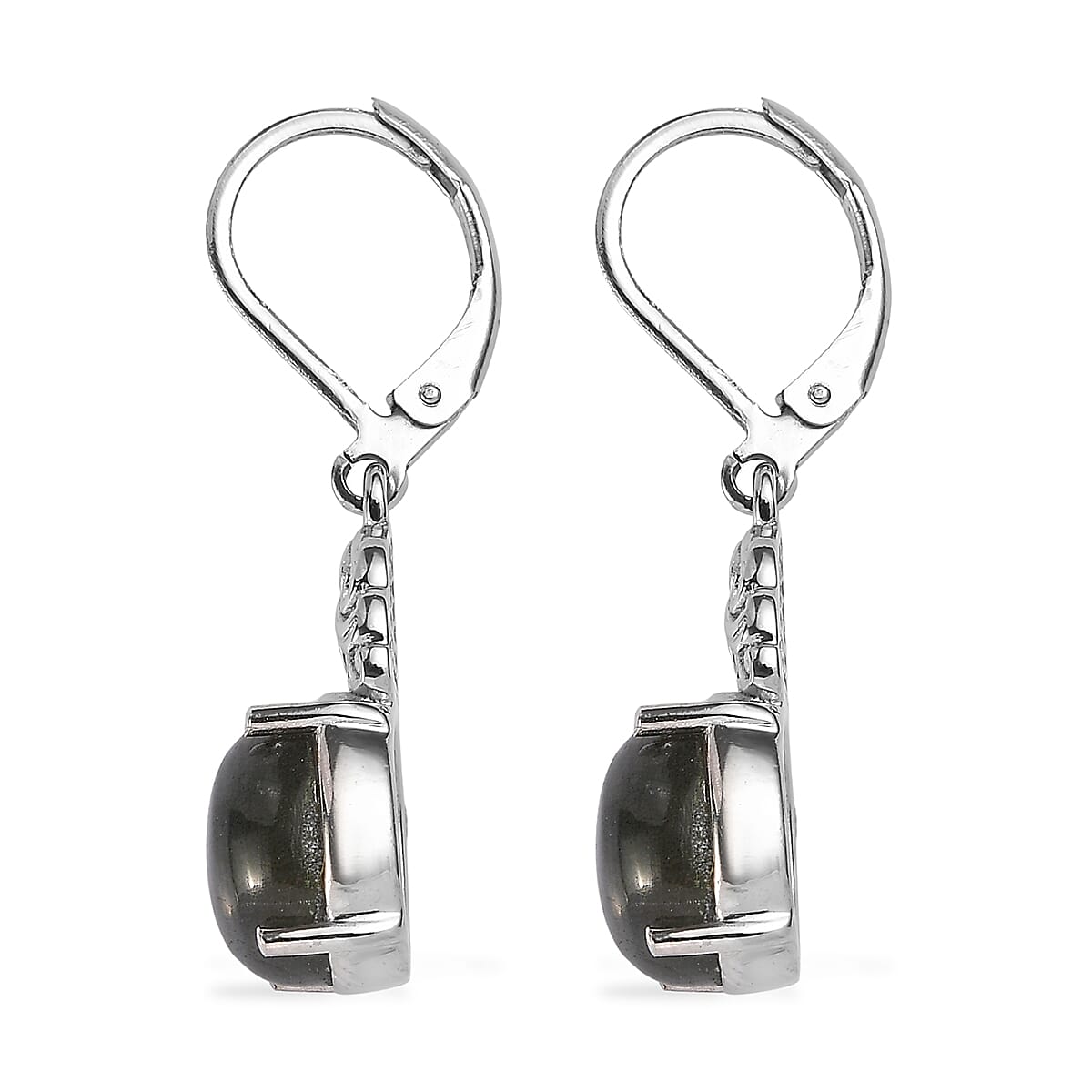 EverTrue Malagasy Labradorite 7.00 ctw Earrings in Stainless Steel