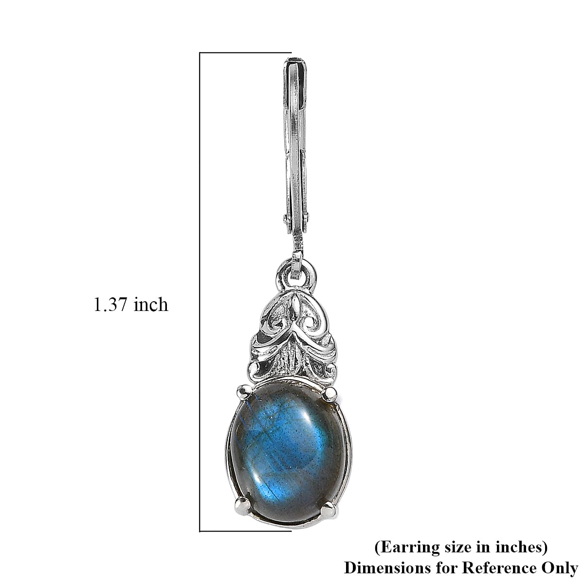 EverTrue Malagasy Labradorite 7.00 ctw Earrings in Stainless Steel