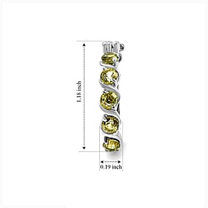 EverTrue Hebei Peridot 3.00 ctw J Hoop Earrings in Stainless Steel