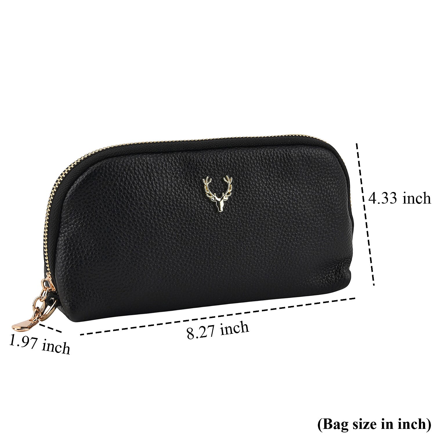 La Marey Black Genuine Leather Women's Wallet with Wristlet Strap
