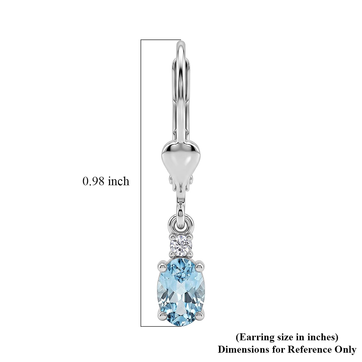 Premium Mangoro Aquamarine and Luxuriant Lab Grown Diamond G-H SI 1.10 ctw Serenity Drop Earrings in Rhodium Over Sterling Silver