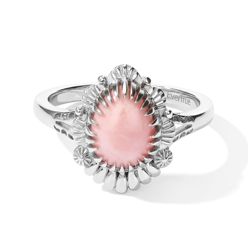 EverTrue Peach Opal 1.25 ctw Ring in Platinum Bond (Size 5.0)