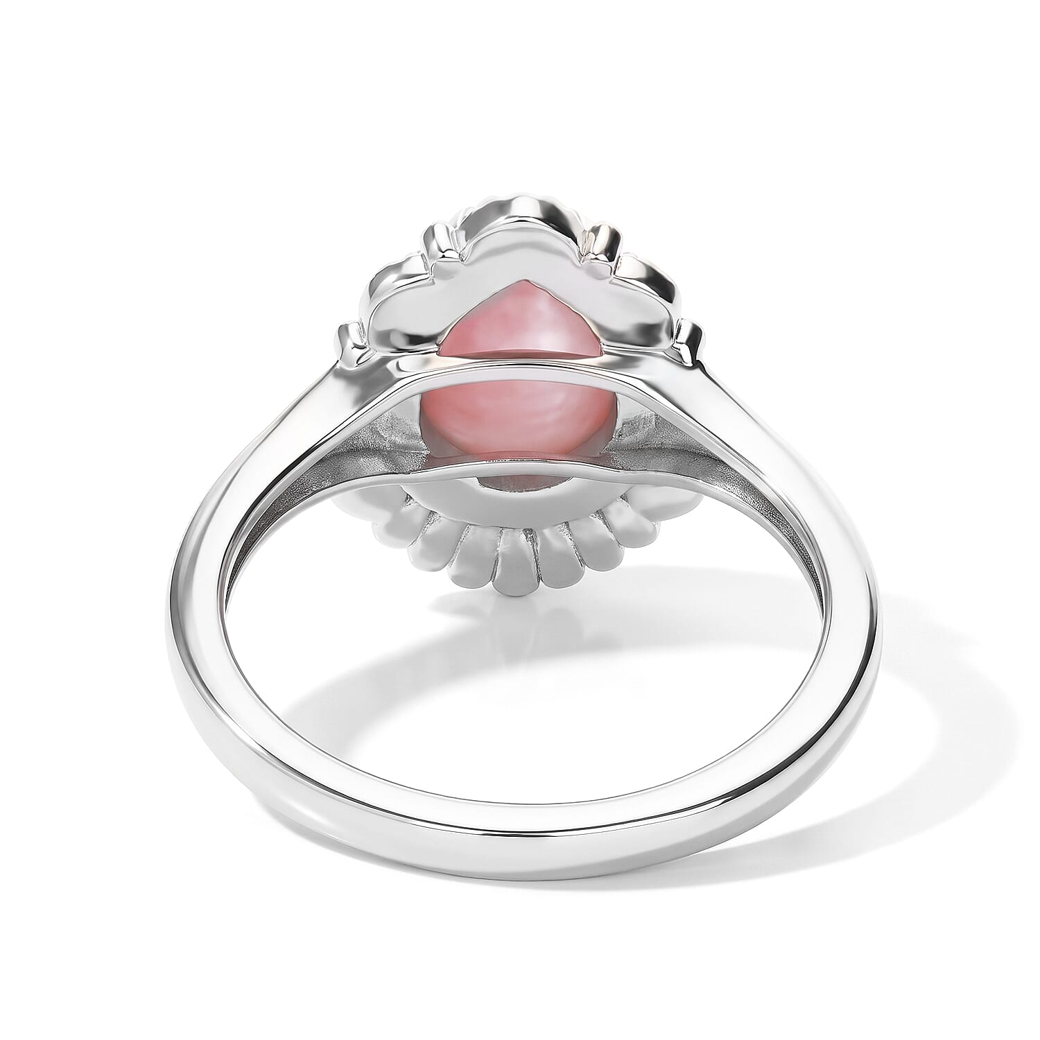EverTrue Peach Opal 1.25 ctw Ring in Platinum Bond (Size 5.0)