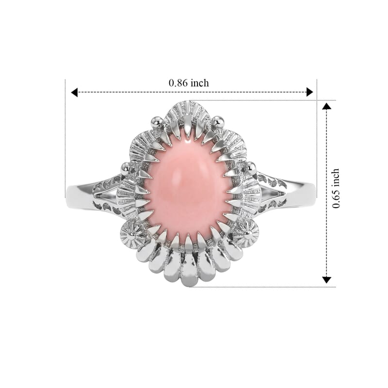 EverTrue Peach Opal 1.25 ctw Ring in Platinum Bond (Size 5.0)