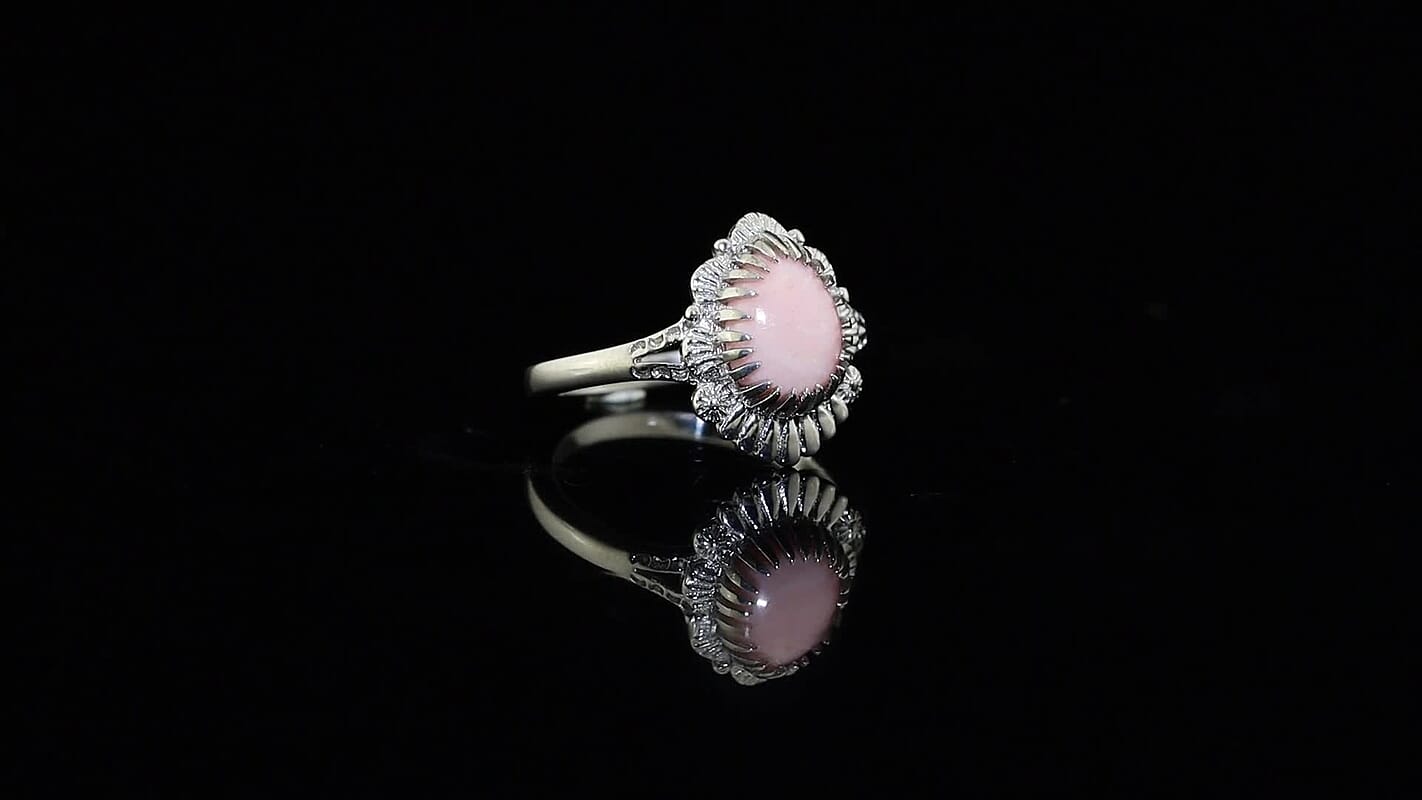 EverTrue Peach Opal 1.25 ctw Ring in Platinum Bond (Size 10)