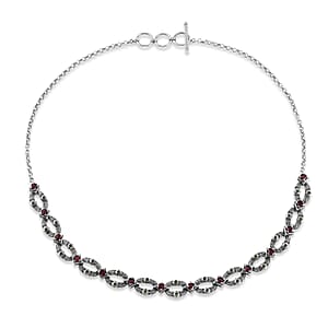 D'Joy Passport to Israel Artisan Crafted Chrome Diopside and Orissa Rhodolite Garnet 2.75 ctw Necklace in Sterling Silver 18 Inches