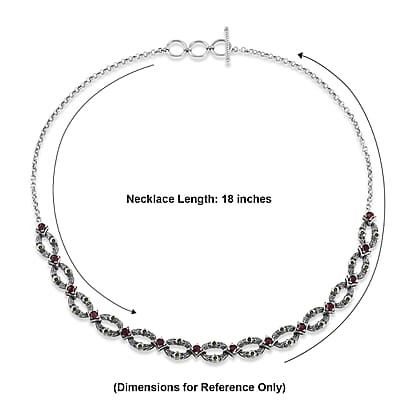 D'Joy Passport to Israel Artisan Crafted Chrome Diopside and Orissa Rhodolite Garnet 2.75 ctw Necklace in Sterling Silver 18 Inches