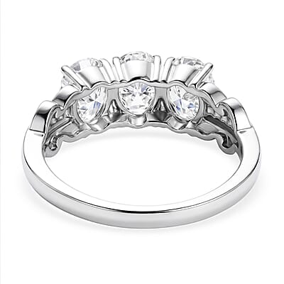 EverTrue Lab Created White Sapphire 3.10 ctw Ring in Stainless Steel (Size 10.0)