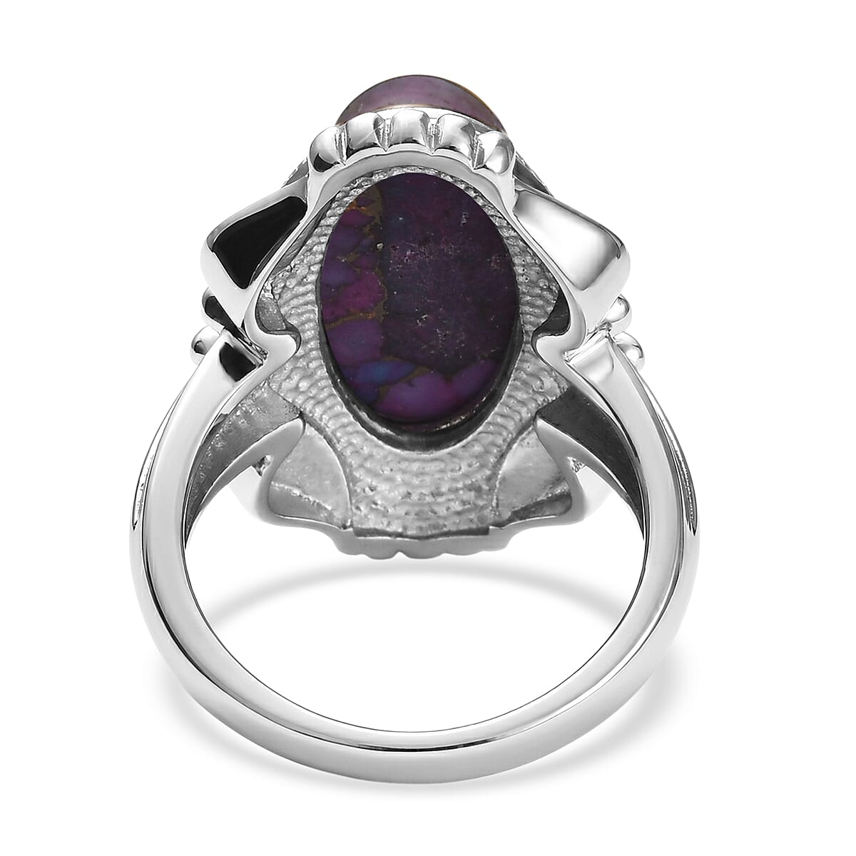 EverTrue Mojave Purple Turquoise 8.60 ctw Ring in Stainless Steel (Size 8.0)