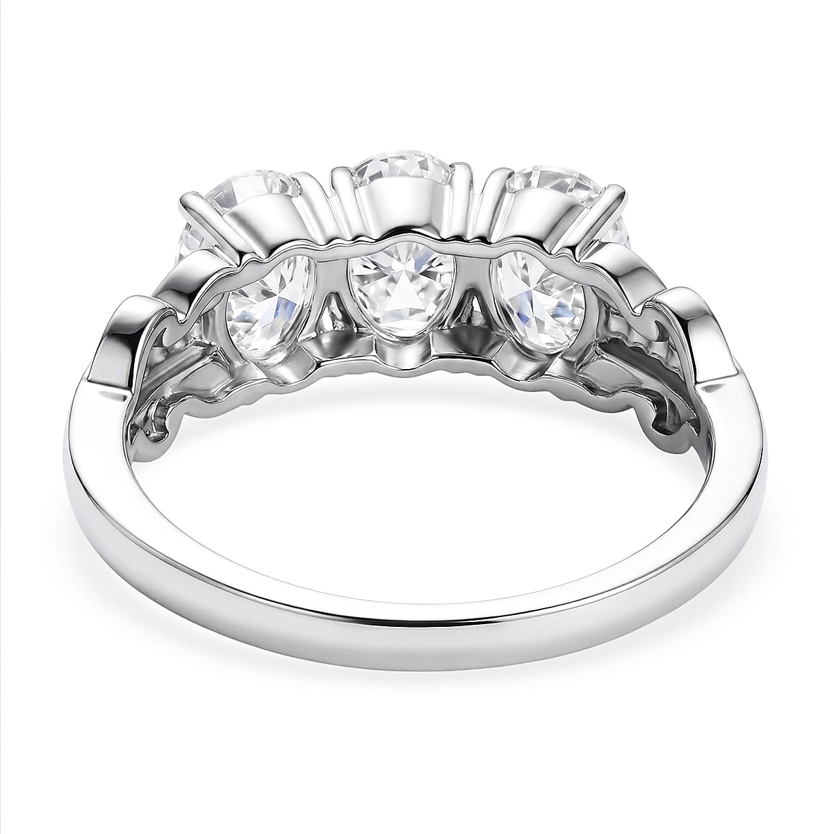 EverTrue Lab Created White Sapphire 3.10 ctw Ring in Stainless Steel (Size 6.0)