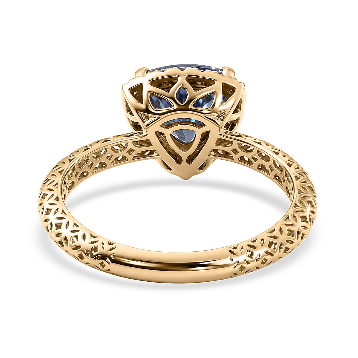 Premium Tanzanite and Lab Grown Diamond G-H SI 1.80 ctw Ring in 10K Yellow Gold (Size 7.0)