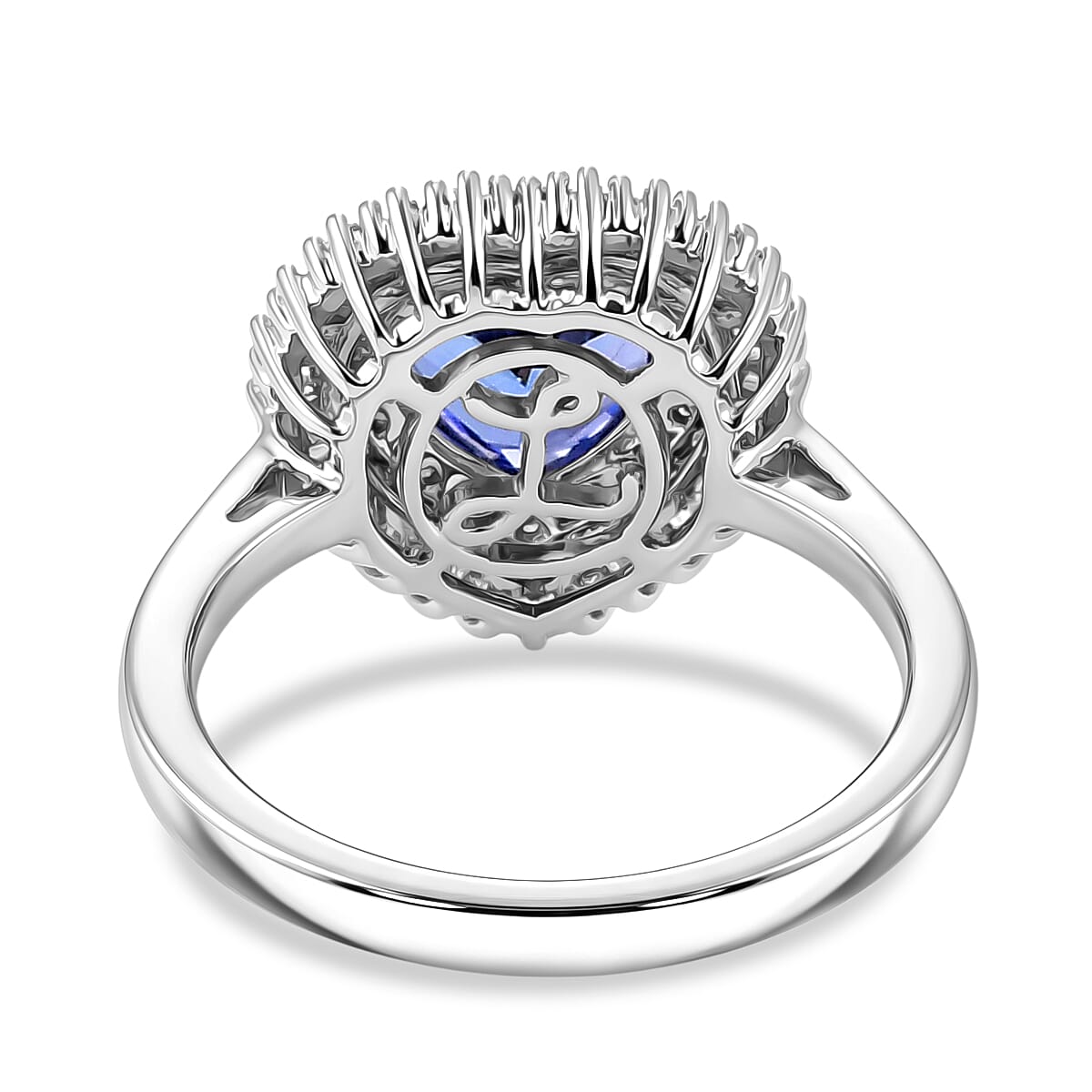 Luxoro Premium Tanzanite, Natural Yellow and White Diamond I2 2.25 ctw Regal Heart Halo Ring in 10K White Gold (Size 6.0) (Ships in 10-12 Days) image number 4
