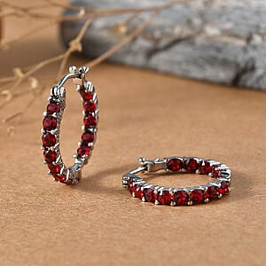 EverTrue Siam Color Swarovski Crystal Earrings in Stainless Steel
