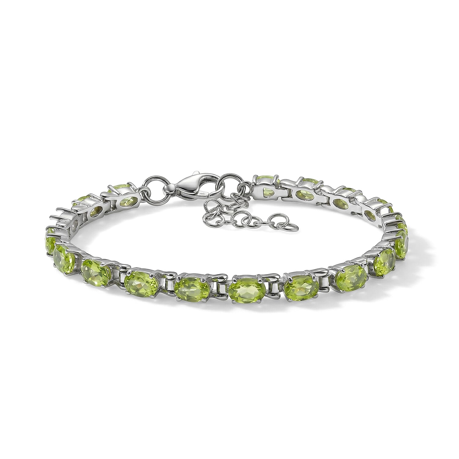 EverTrue Hebei Peridot 7.60 ctw Bracelet in Stainless Steel (6.50 In)
