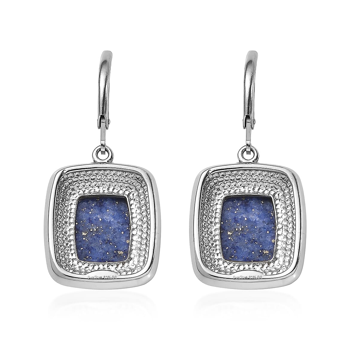 EverTrue Lapis Lazuli 11.75 ctw Lever Back Earrings in Stainless Steel image number 4