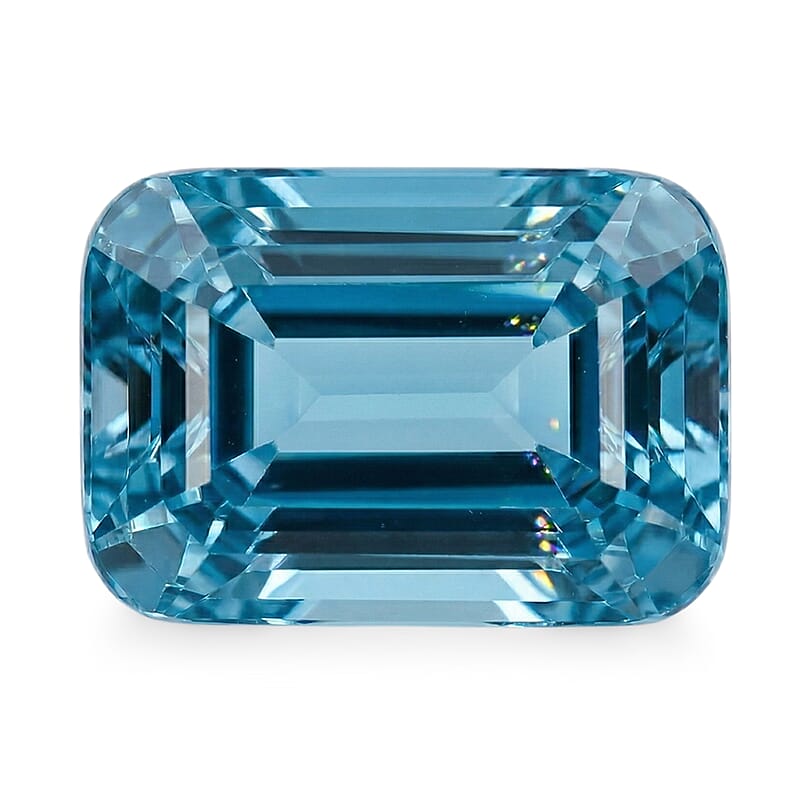 AAAA Perito Moreno Cambodian Blue Zircon (Oct Free Size) 6.00 ctw