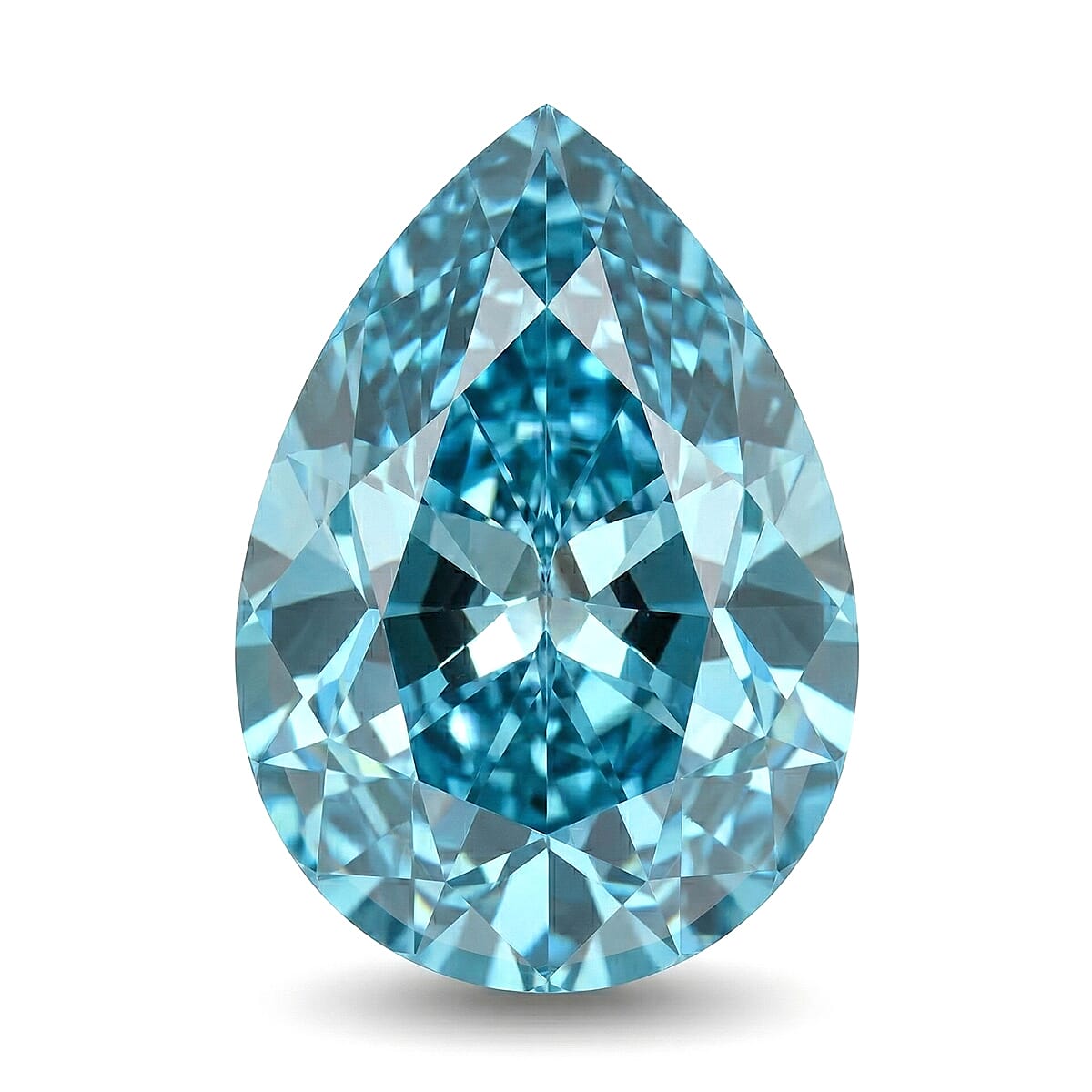 AAAA Perito Moreno Cambodian Blue Zircon (Pear Free Size) 6.00 ctw