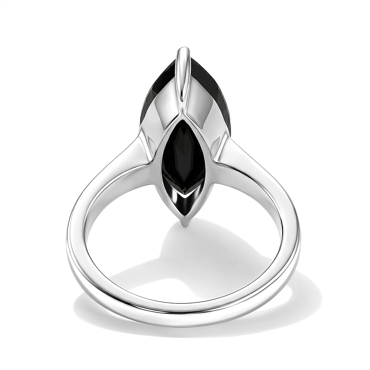 EverTrue Thai Black Spinel 7.00 ctw Solitaire Ring in Stainless Steel (Size 9.0)