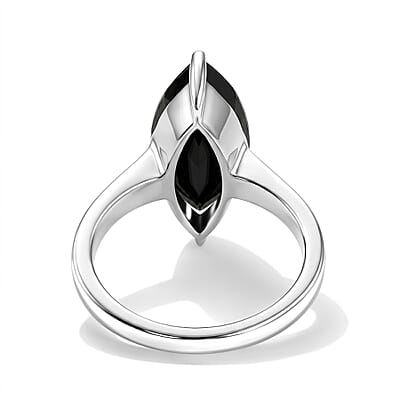 EverTrue Thai Black Spinel 7.00 ctw Solitaire Ring in Stainless Steel (Size 9.0)