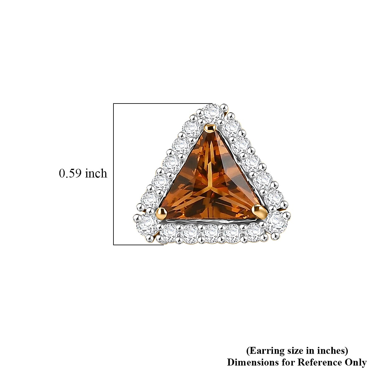 Certified & Appraised D'Joy Premium Fancy Cut Brazilian Citrine and Moissanite 3.56 ctw Earrings in 18K Vermeil Yellow Gold Over Sterling Silver
