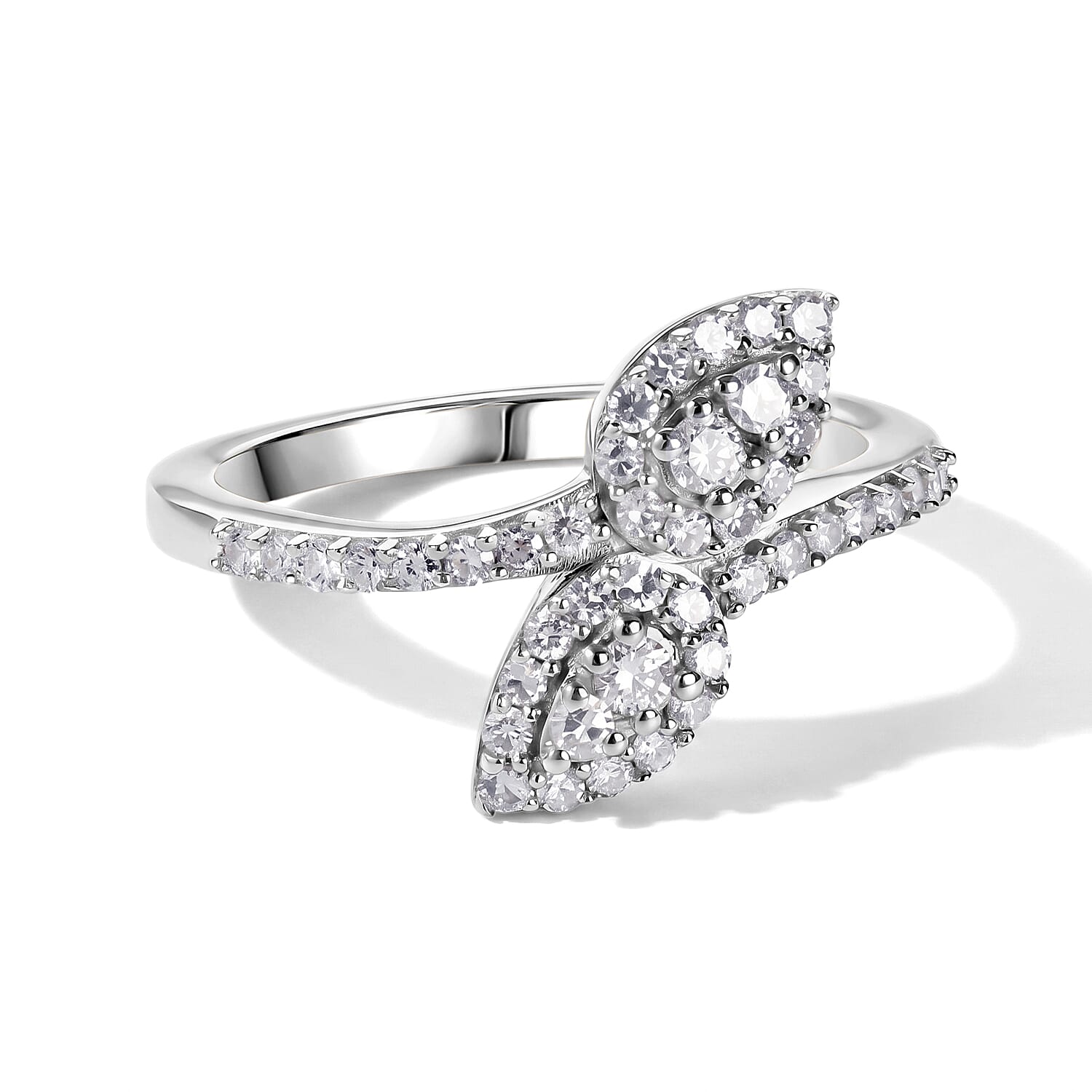 Luxuriant Lab Grown Diamond G-H SI 0.50 ctw Ring in Rhodium Over Sterling Silver (Size 5.0)