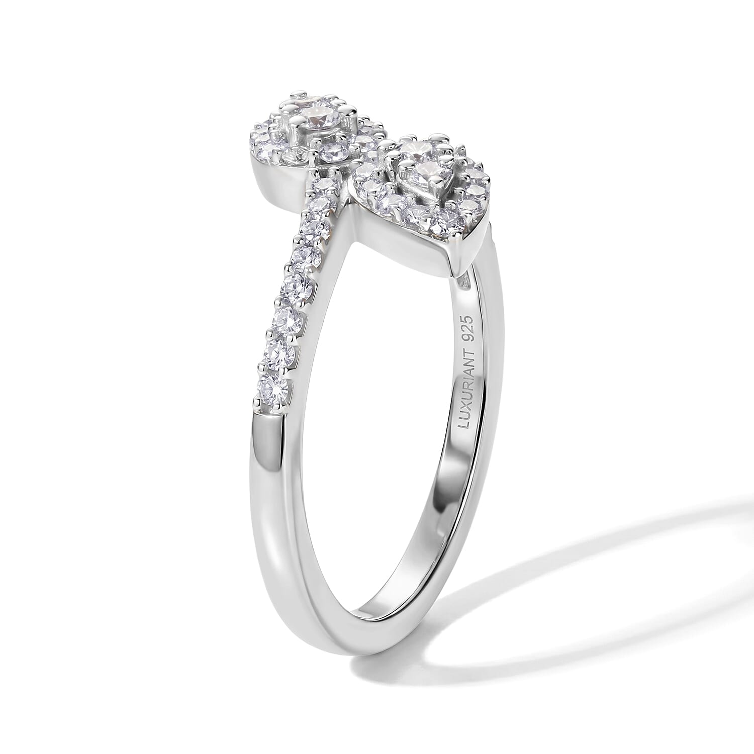 Luxuriant Lab Grown Diamond G-H SI 0.50 ctw Ring in Rhodium Over Sterling Silver (Size 5.0)