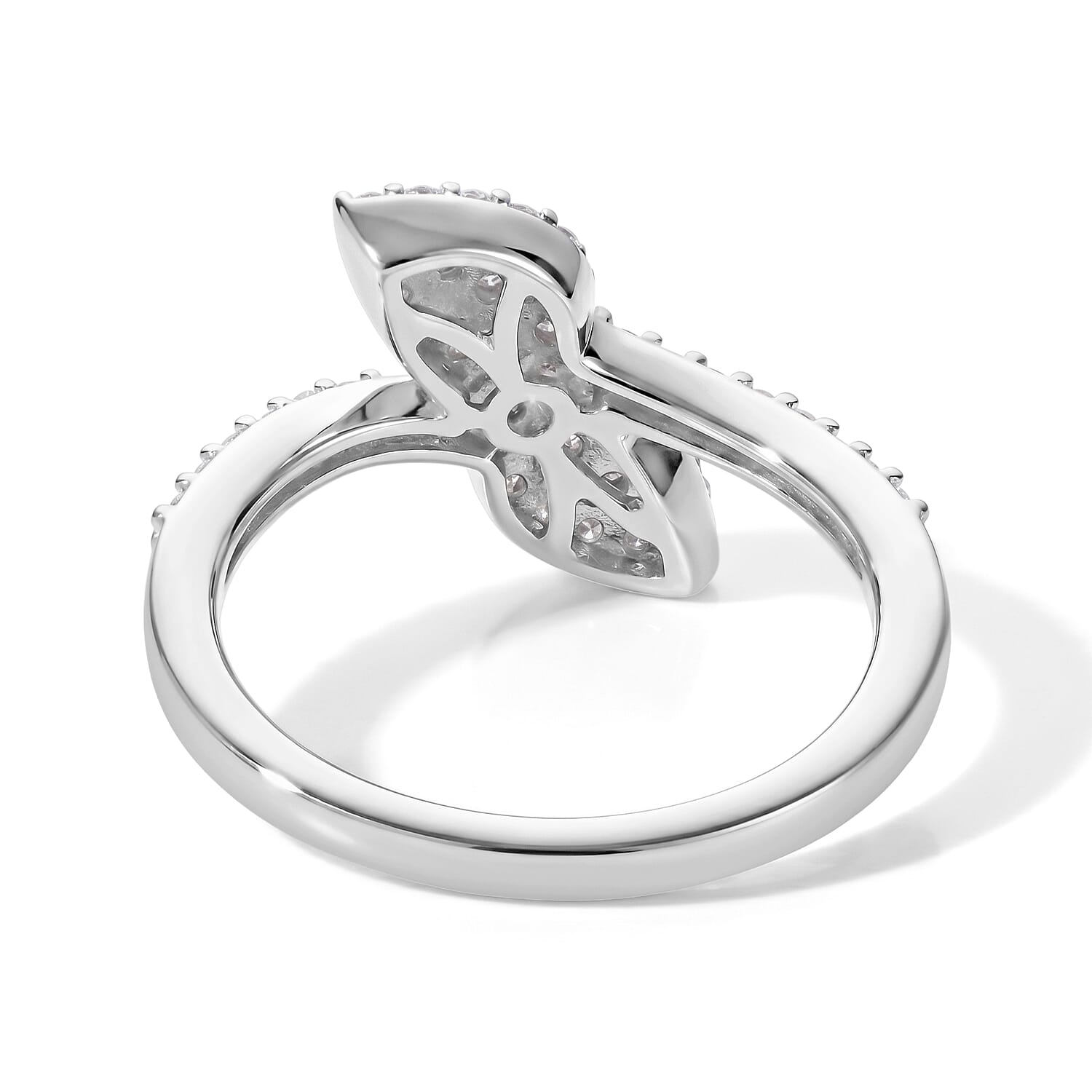 Luxuriant Lab Grown Diamond G-H SI 0.50 ctw Ring in Rhodium Over Sterling Silver (Size 5.0)