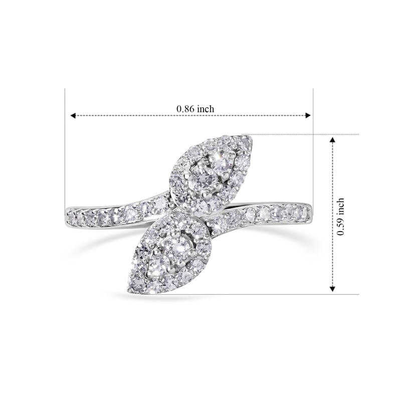 Luxuriant Lab Grown Diamond G-H SI 0.50 ctw Ring in Rhodium Over Sterling Silver (Size 5.0)